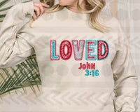 Loved glitter affect john 3:16 18765 DTF transfer