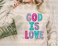 God is love glitter affect 18767 DTF transfer