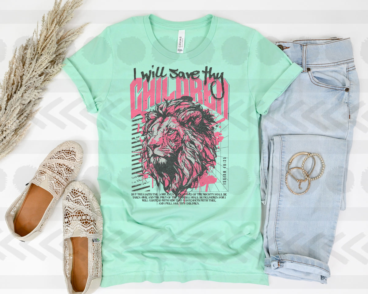 I will save thy children PINK 18813 DTF transfer