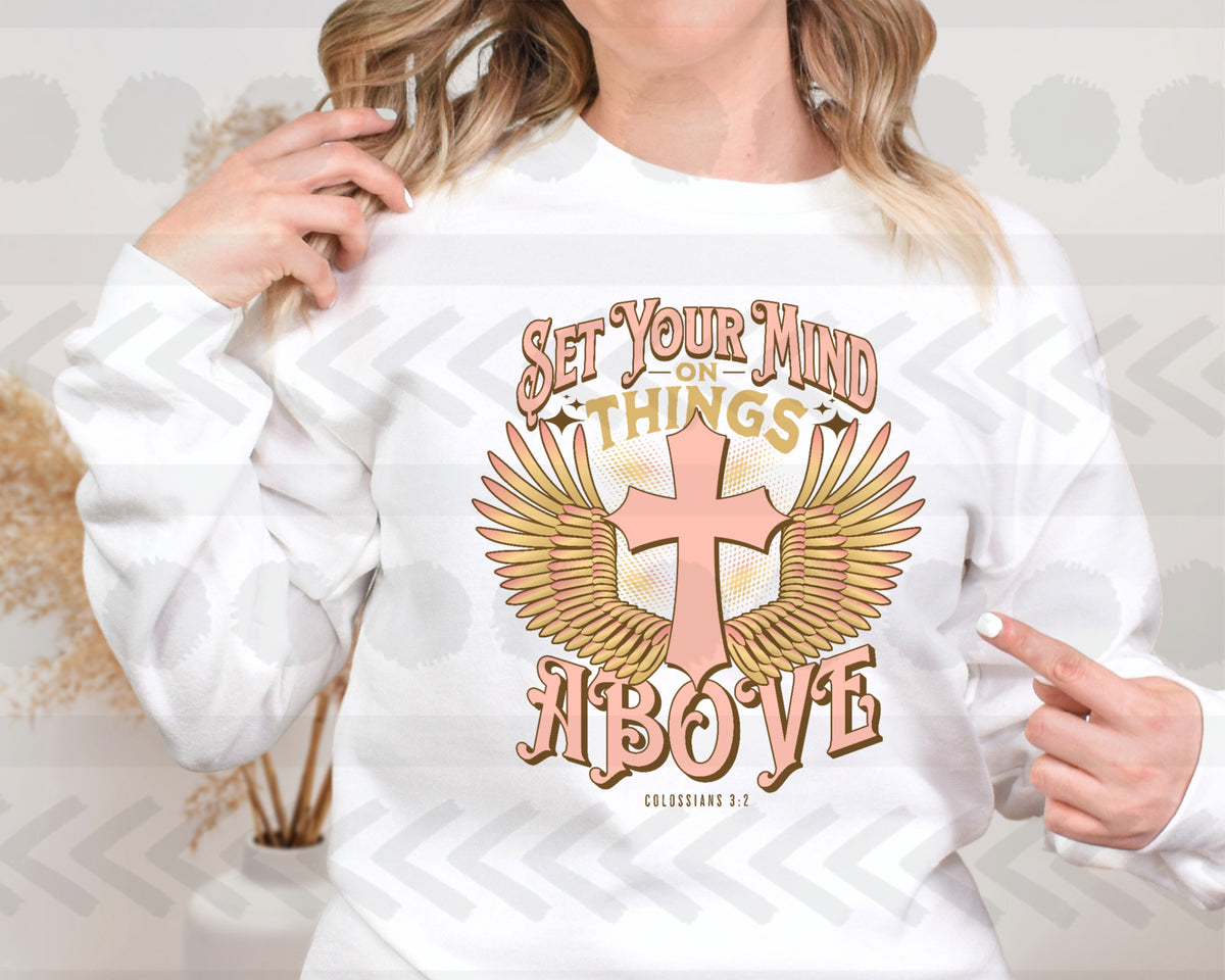 Set your mind on things above PINK 18827 DTF transfer