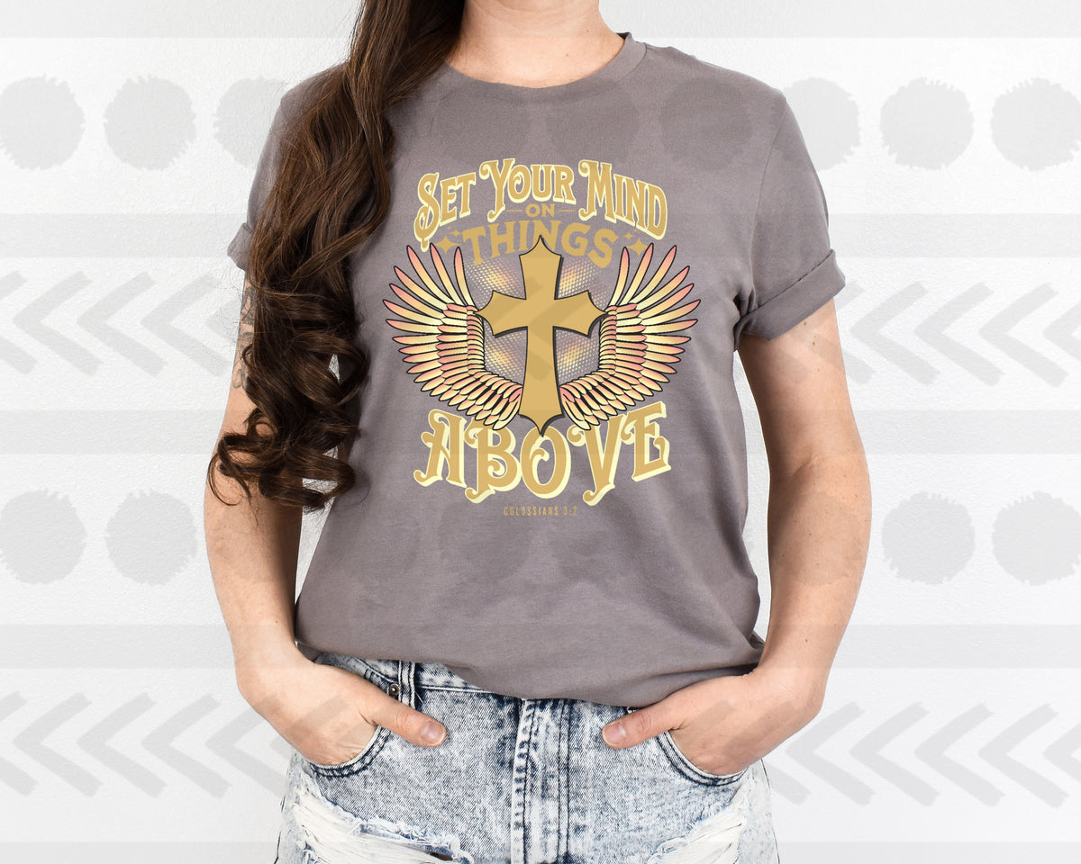 Set your mind on things above GOLD 18828 DTF transfer