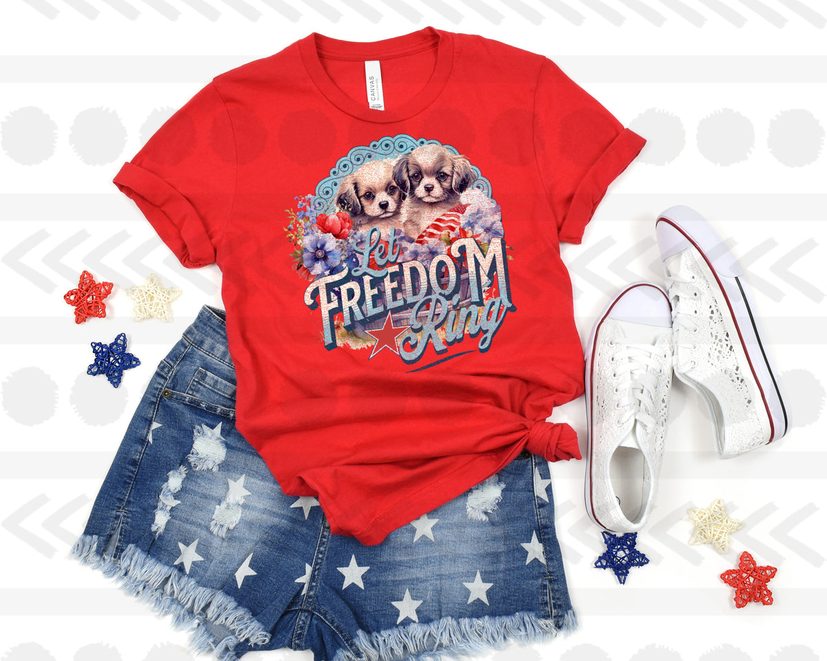 Let freedom ring puppies 18831 DTF transfer