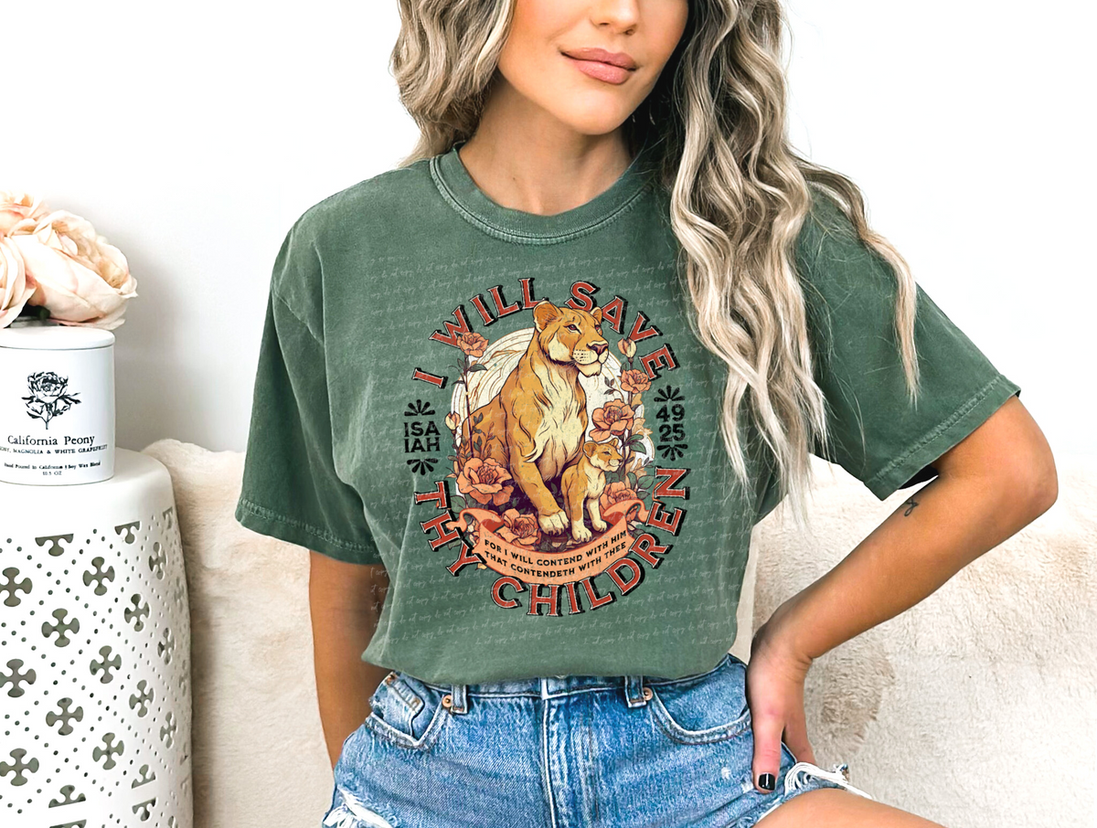 I will save thy children lion with cub 18856 DTF transfer