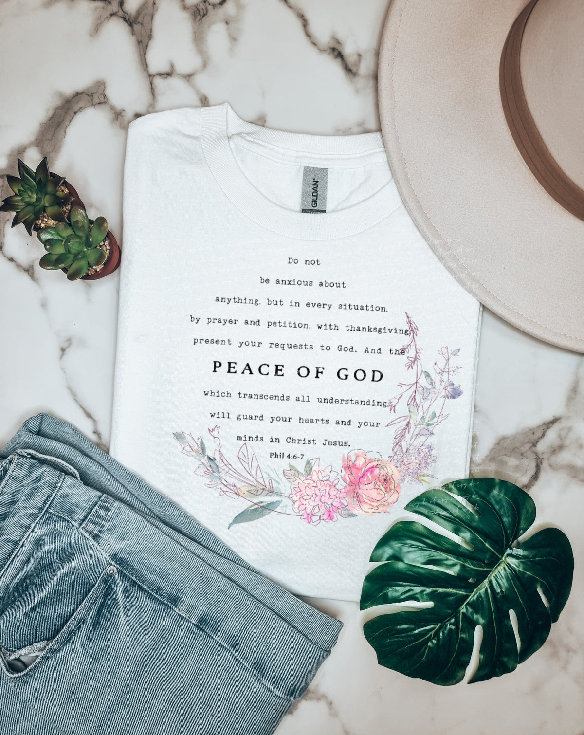 Peace of God florals 18848 DTF transfer