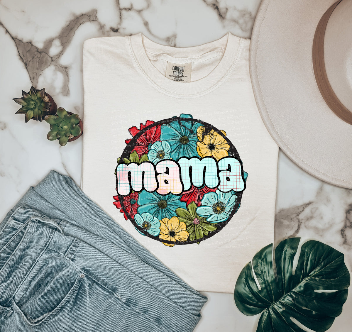 Mama floral circle  18895 DTF transfer