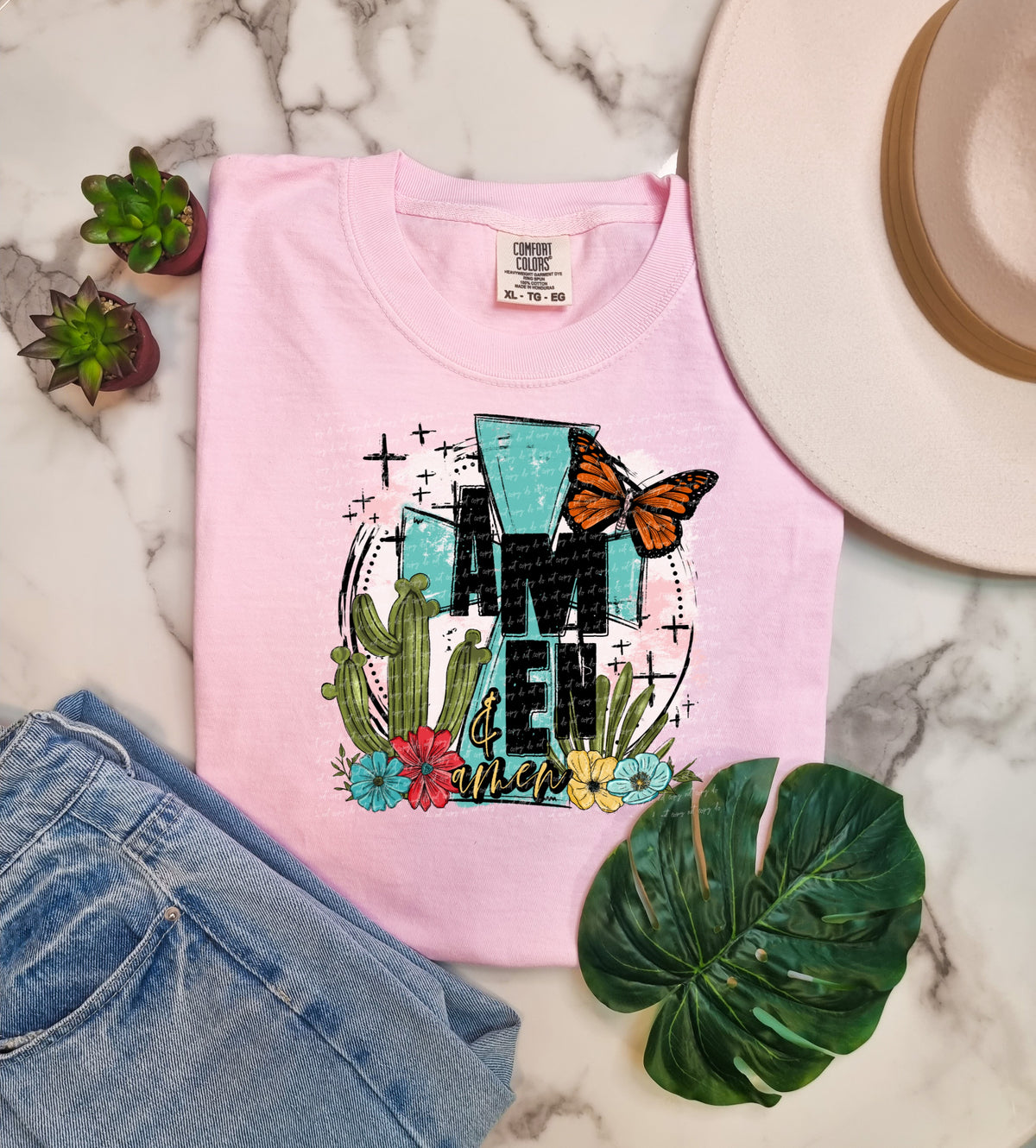 Amen and amen cross butterfly 18886 DTF transfer