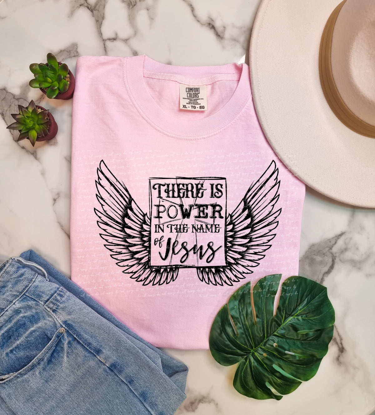 There is power in the name of jesus BLACK 18885 DTF transfer