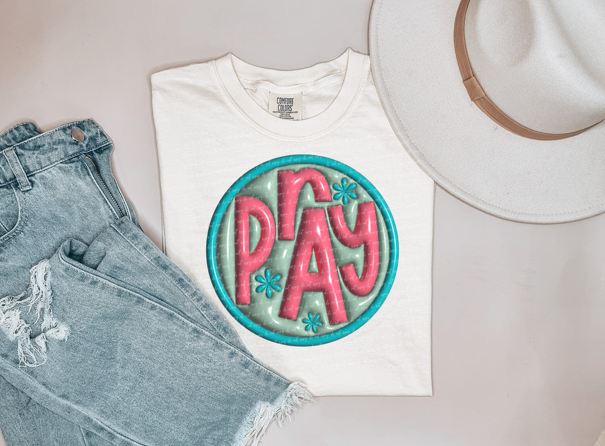 Pray doodle circle  18880 DTF transfer