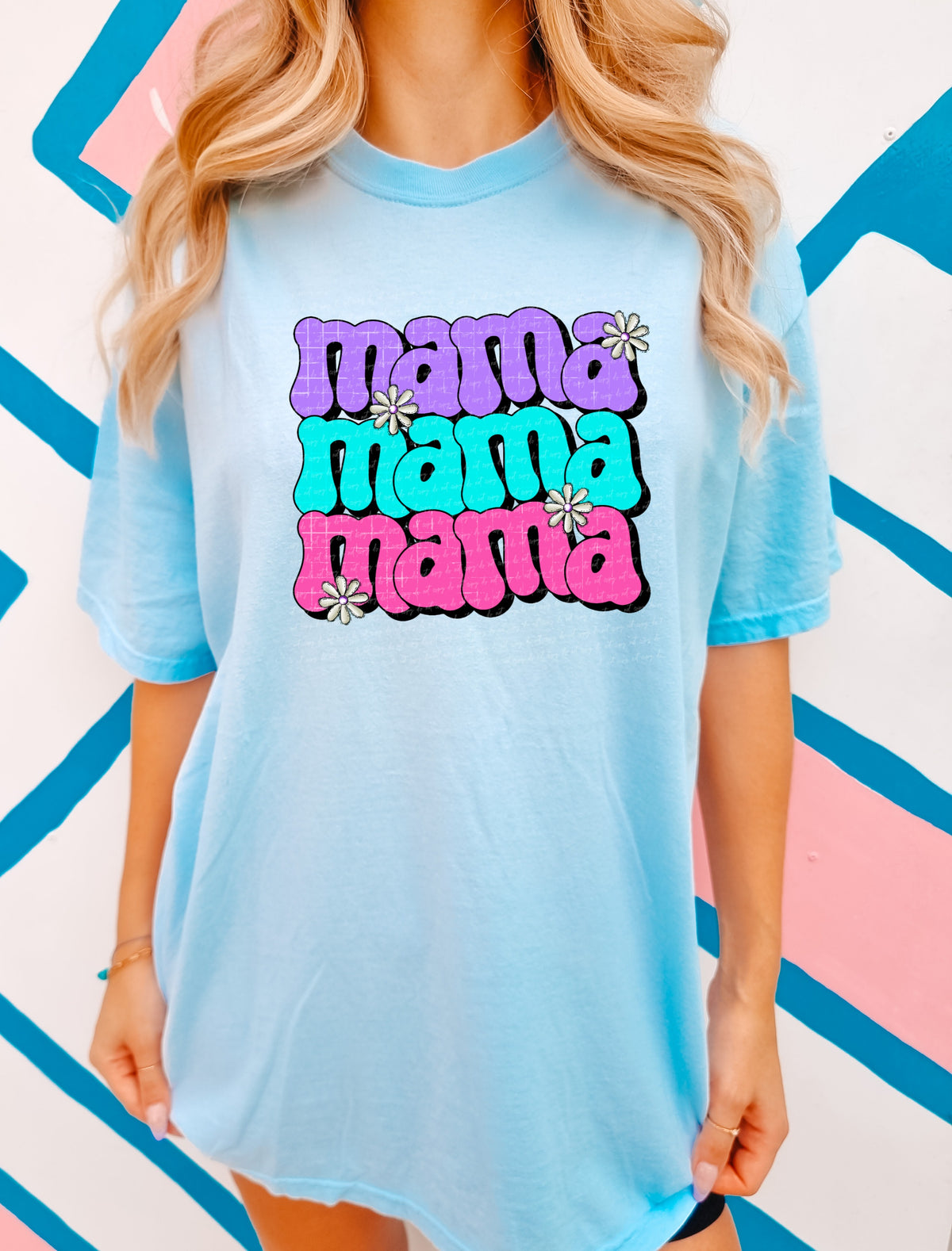 Mama stacked purple blue pink  18903 DTF transfer
