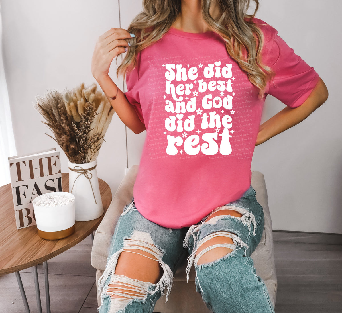 She did her best and God did the rest WHITE 18879 DTF transfer