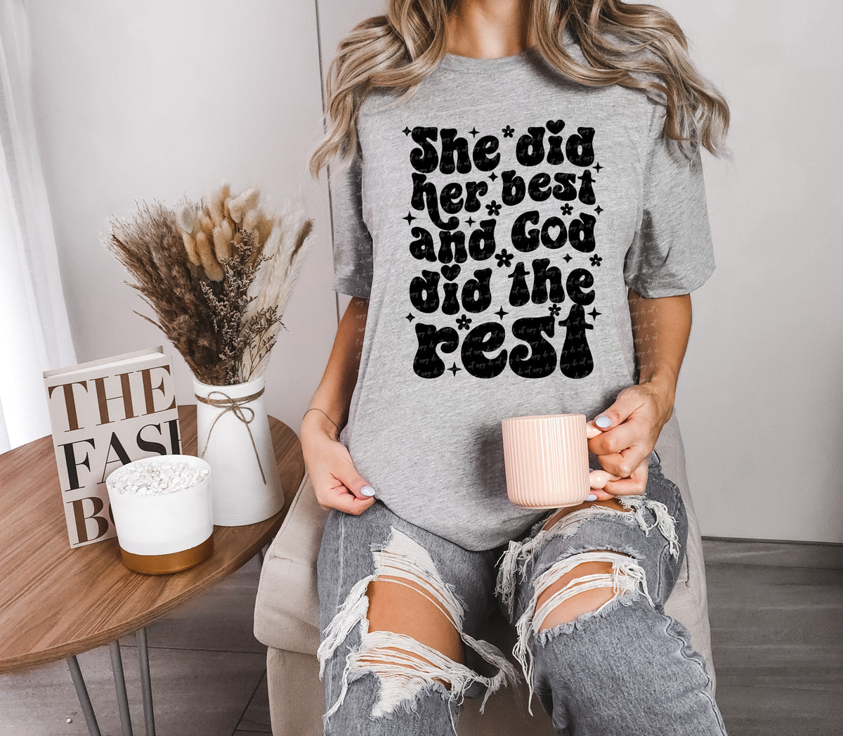 She did her best and God did the rest BLACK 18878 DTF transfer