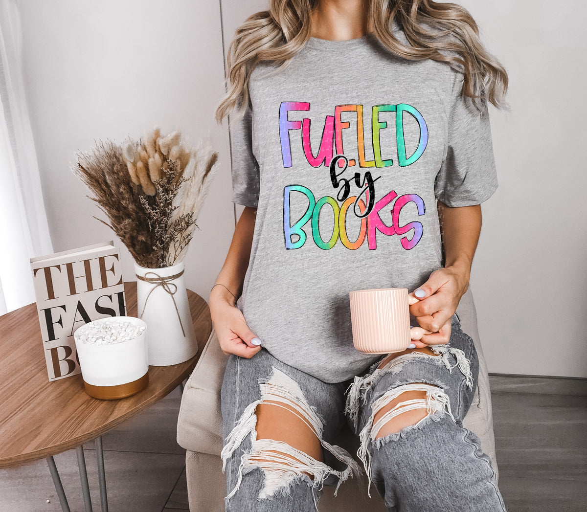 Fueled by books tie dye 18929 DTF transfer