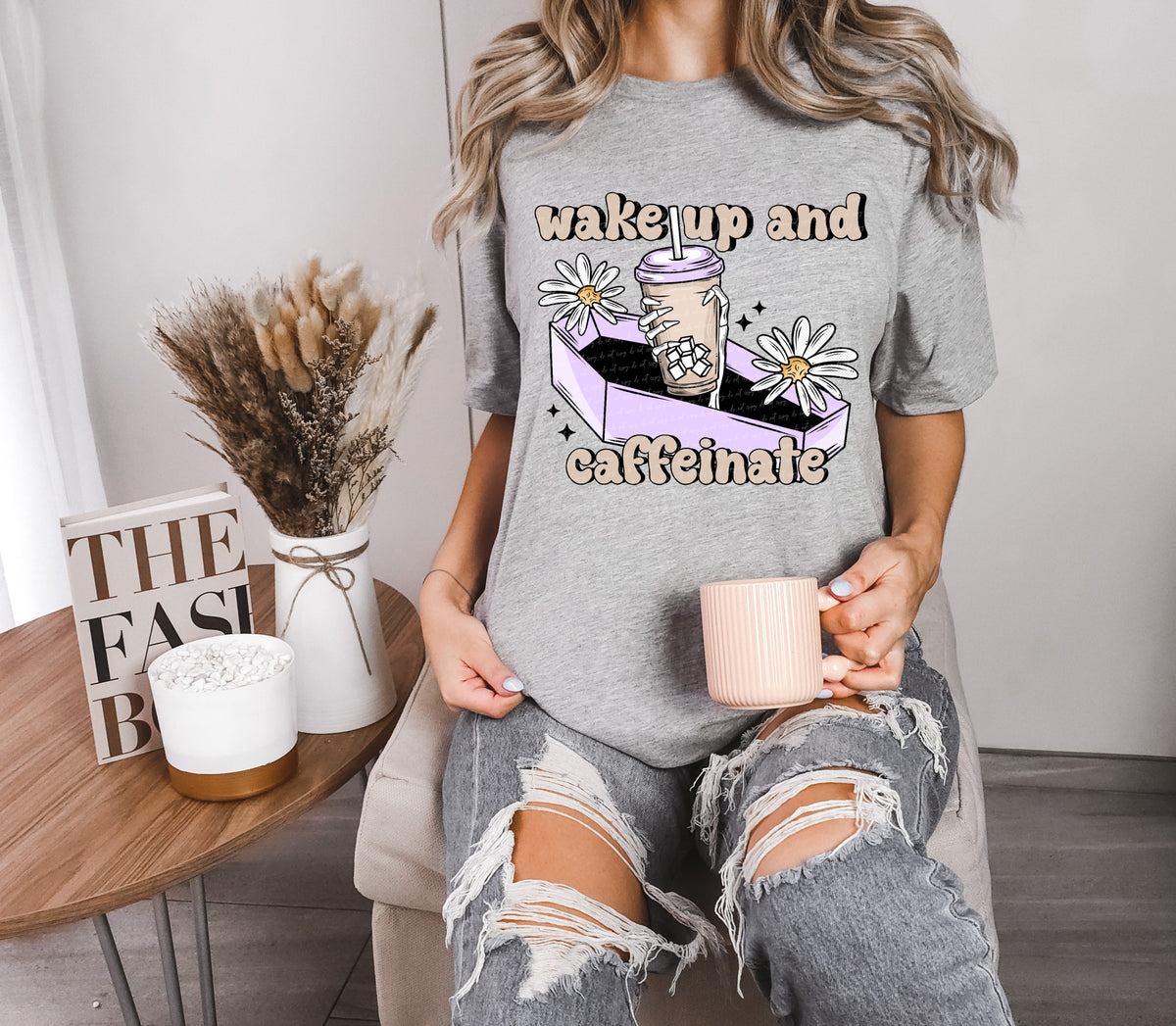 Wake up and caffeinate 18933 DTF transfer