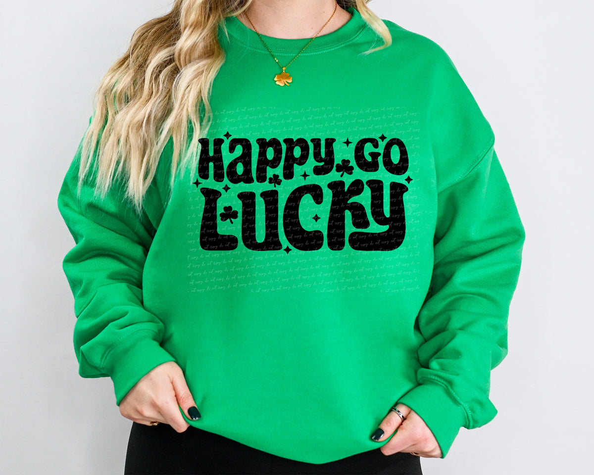 Happy go lucky BLACK 18833 DTF transfer