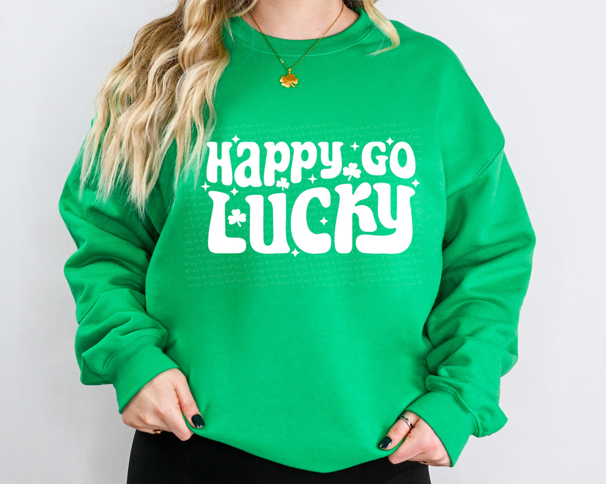 Happy go lucky WHITE 18832 DTF transfer