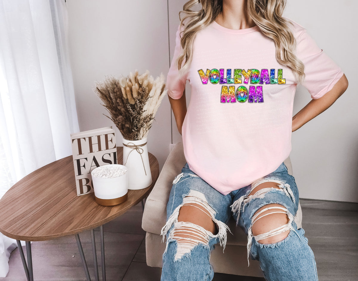 Volleyball mom tie dye sequin 18918 DTF transfer