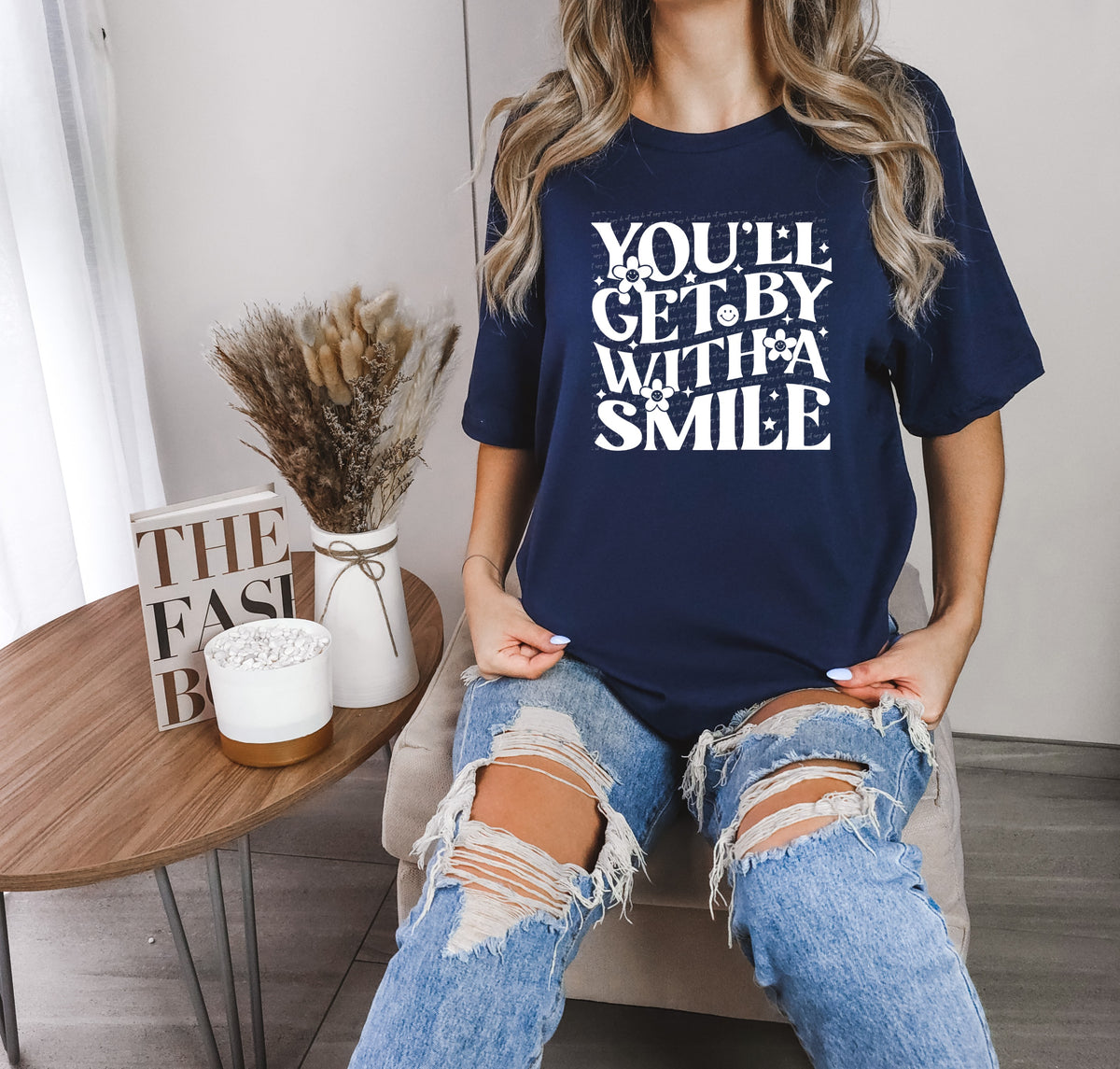 You'll get by with a smile WHITE 18940 DTF transfer