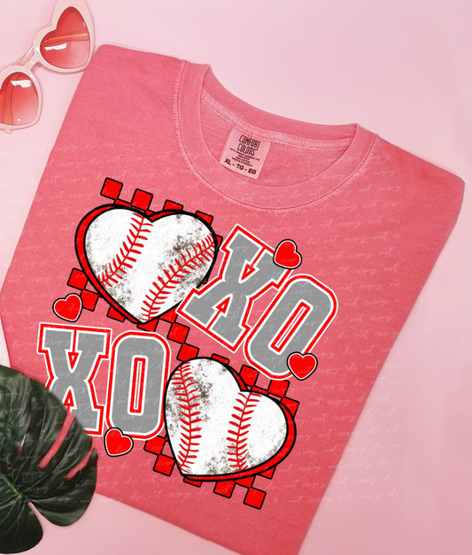 Xo baseball red 18964 DTF transfer