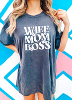 Wife mom boss WHITE  18979 DTF transfer