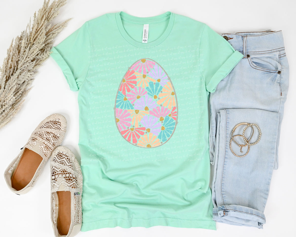 Floral egg 22013 DTF transfer