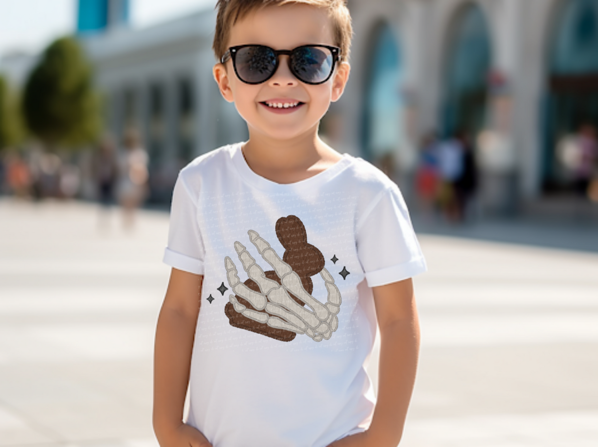 Chocolate bunny skellie hand 22004 DTF transfer