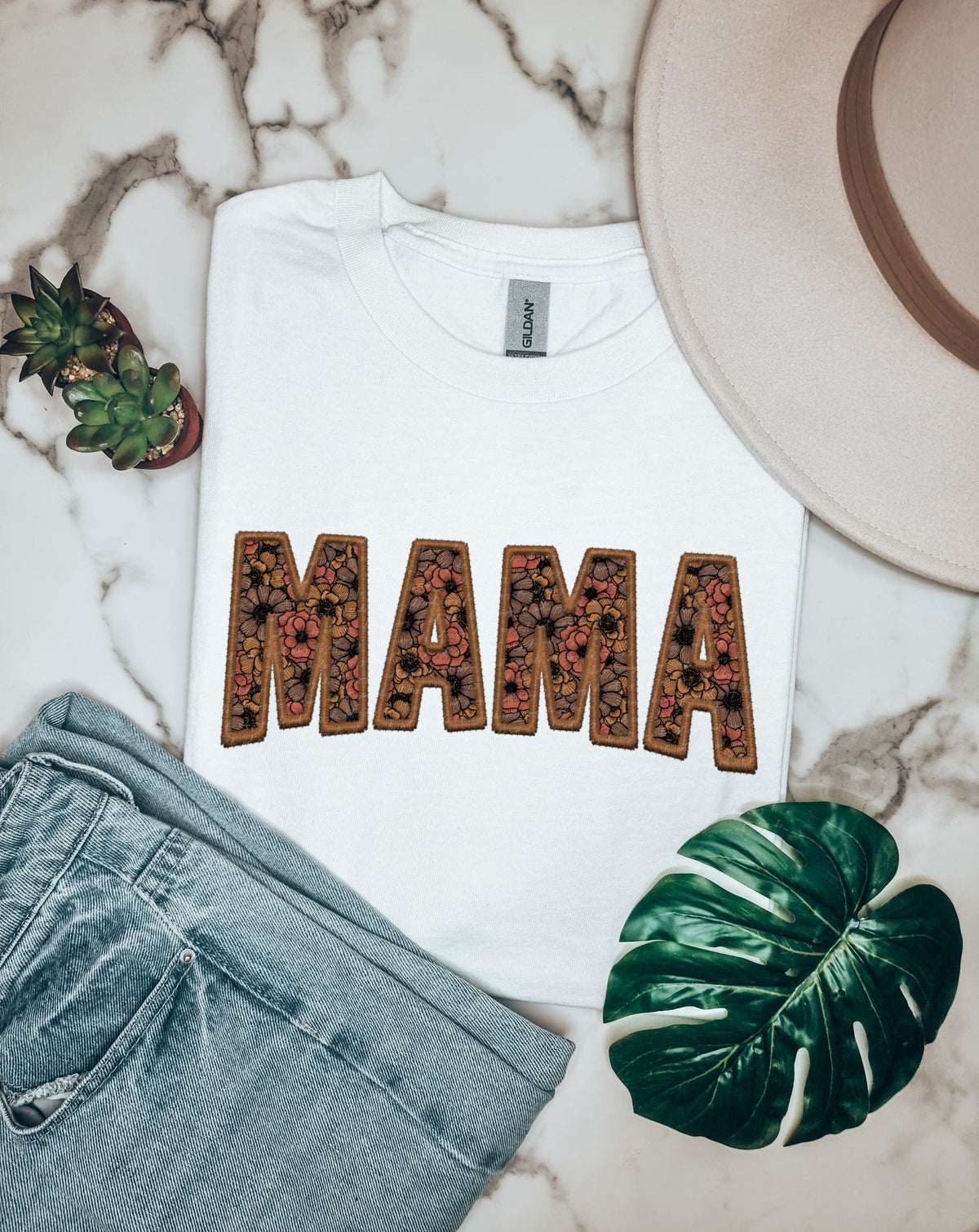 Mama dark brown floral 22029 DTF transfer