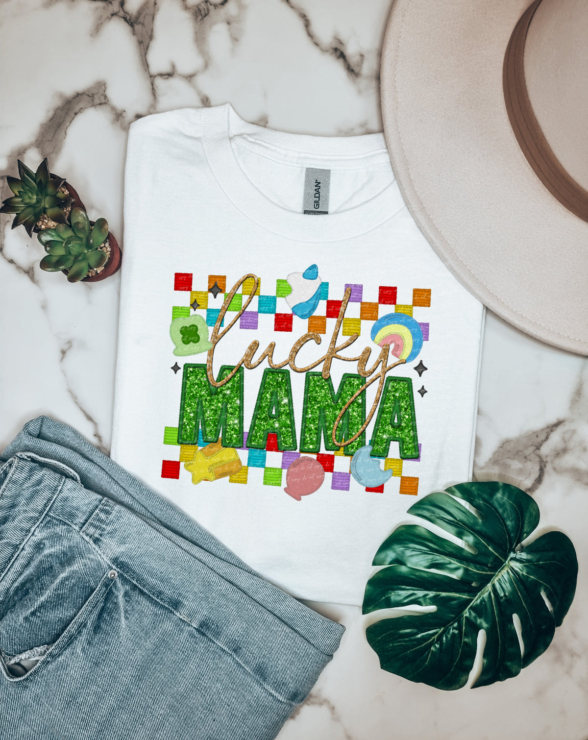 Lucky mama glitter charms 22035 DTF transfer
