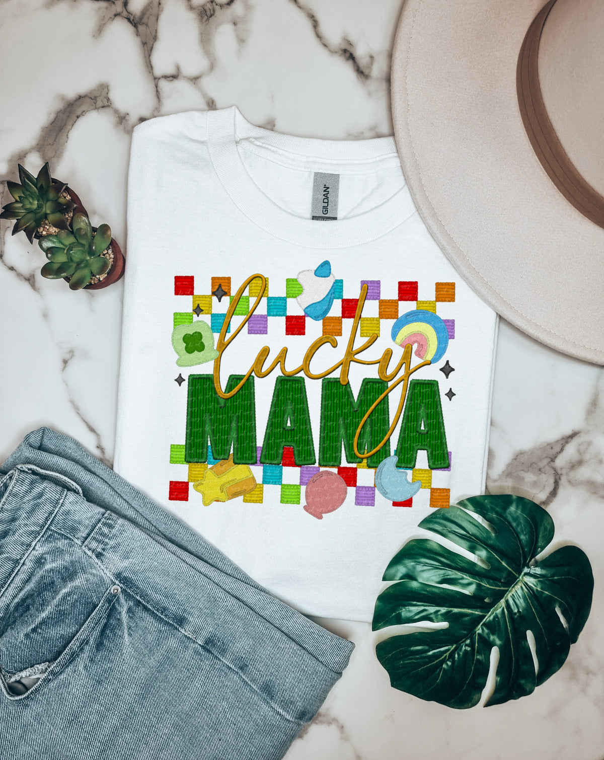 Lucky mama NO GLITTER charms 22036 DTF transfer