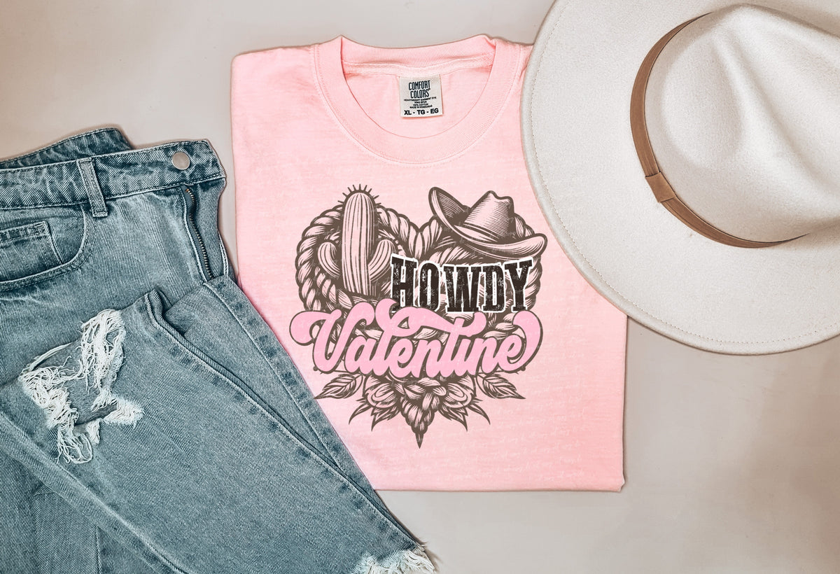 Howdy valentine cowboy hat heart 22060 DTF transfer