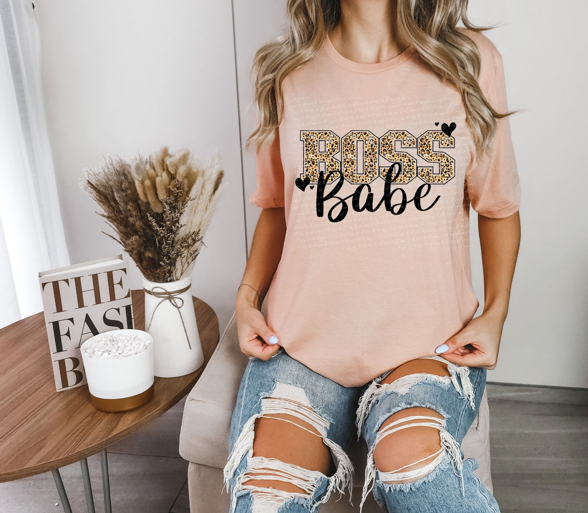 Boss babe BLACK leopard 22075 DTF transfer