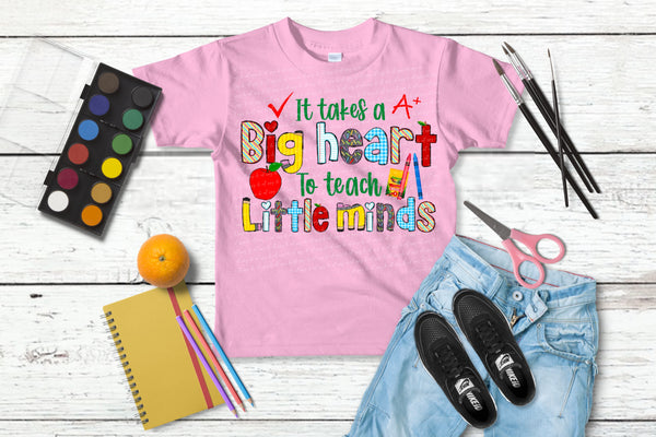 It takes a big heart to teach little minds 22109 DTF transfer
