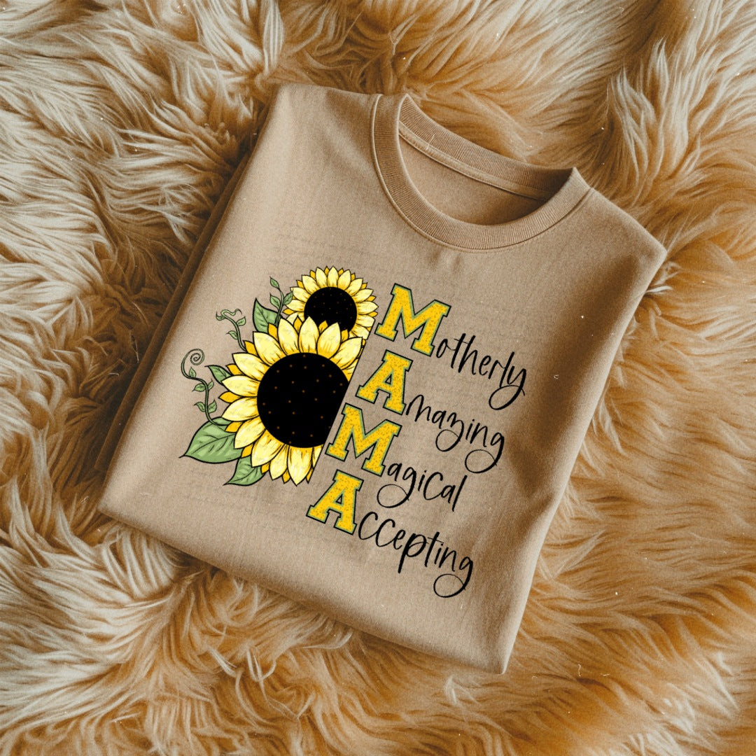 Mama sunflower motherly amazing magical accepting 22172 DTF transfer