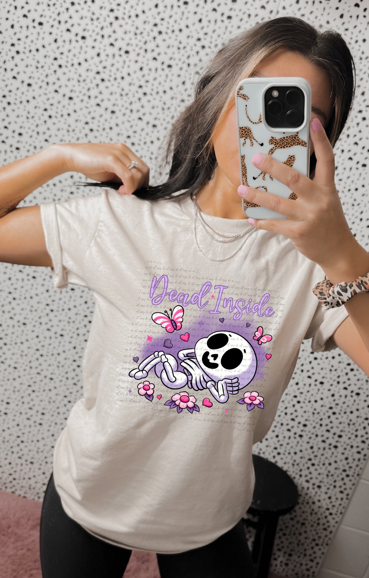 Dead inside skellie with purple 22260 DTF transfer