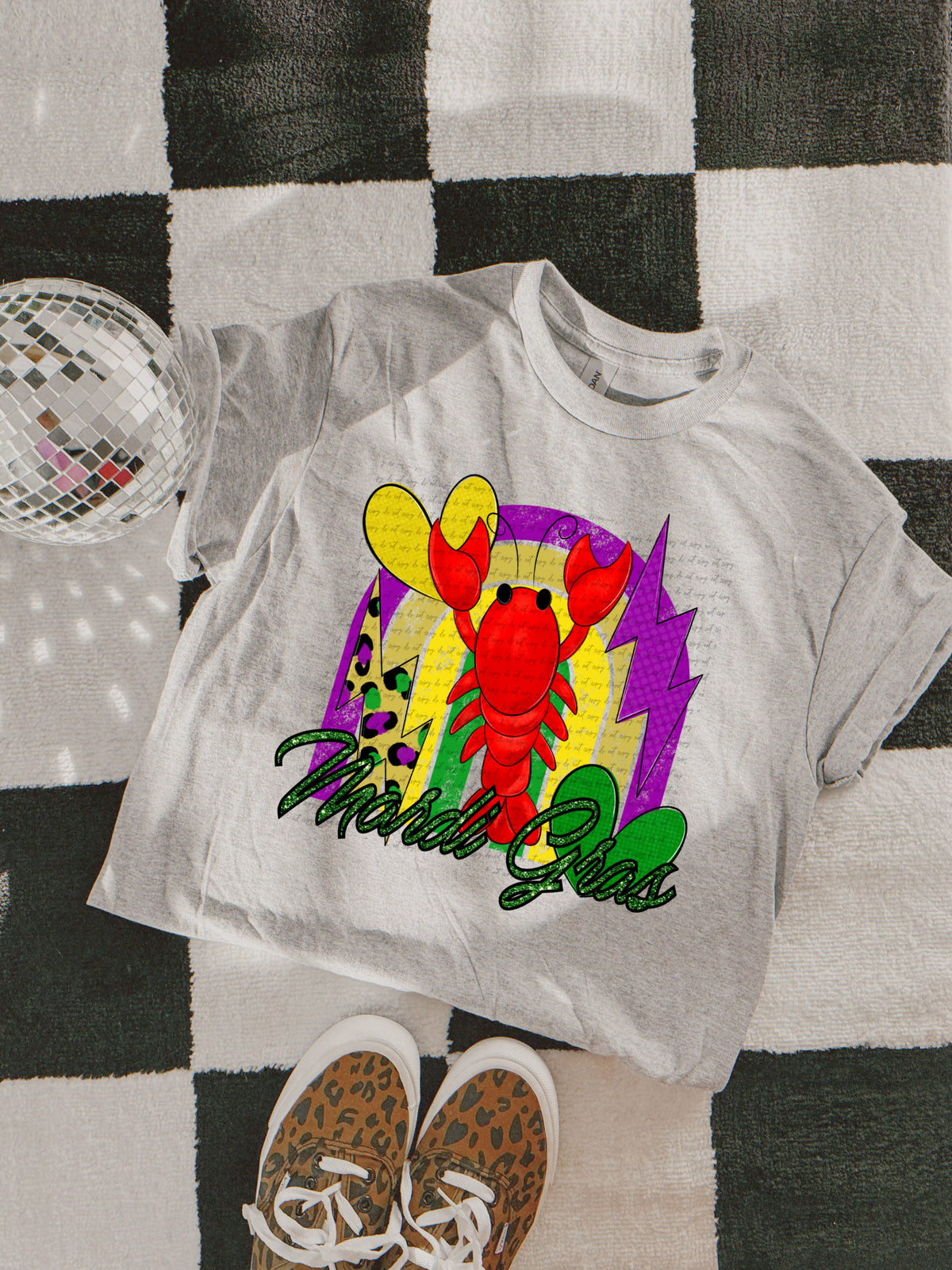 Mardi gras crawfish rainbow 22244 DTF transfer