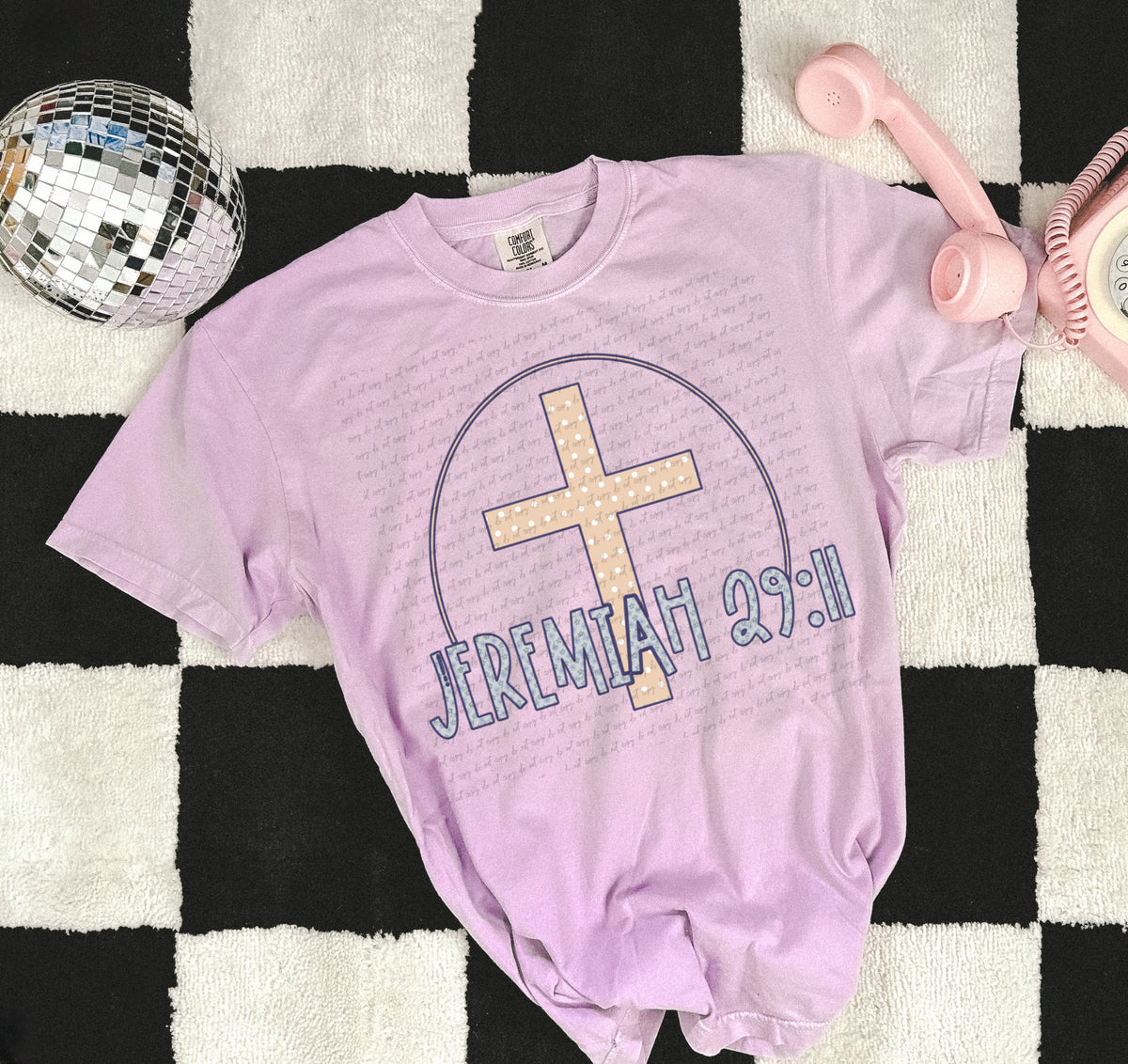 Jeremiah 29:11 polka dot cross 22187 DTF transfer