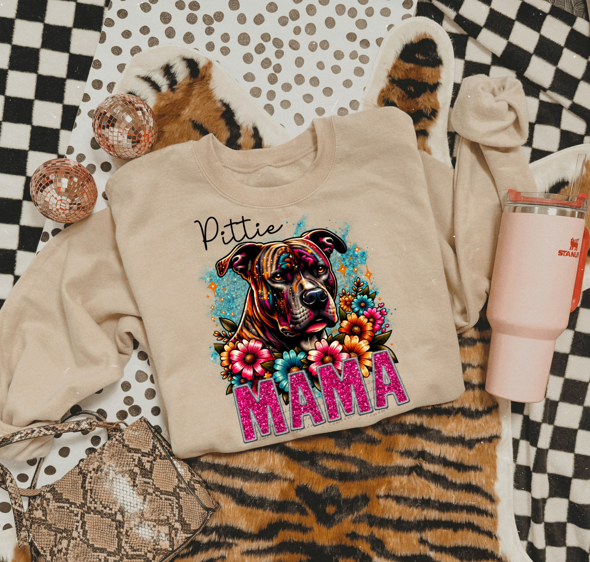 Pittie mama PINK 22149 DTF transfer