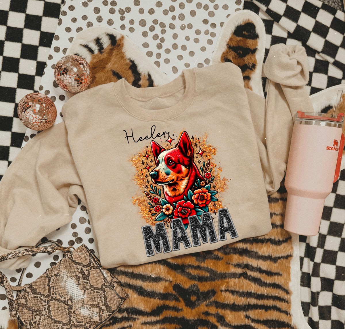 Red heeler mama 22148 DTF transfer