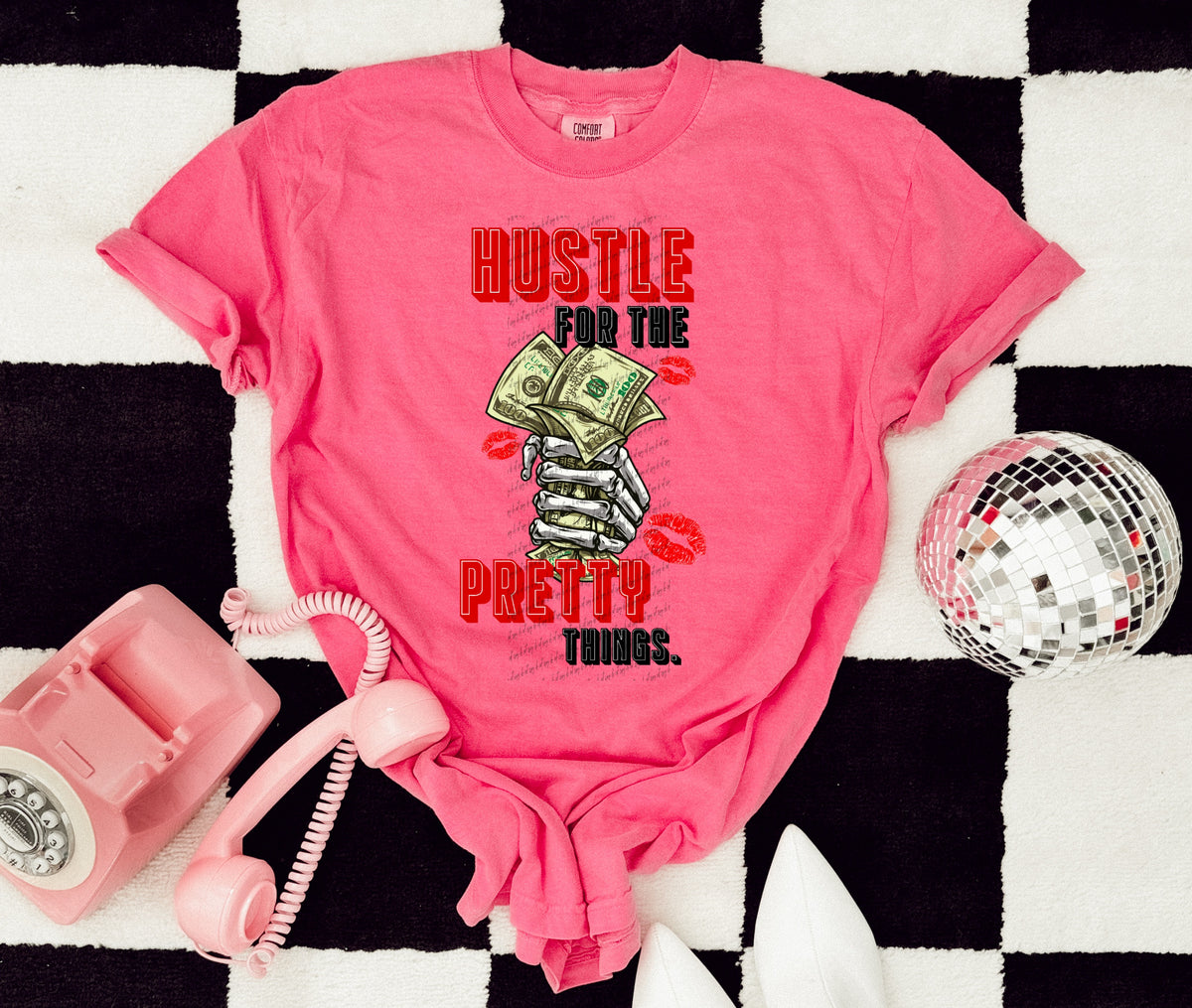Hustle for the pretty things skellie hand 22224 DTF transfer