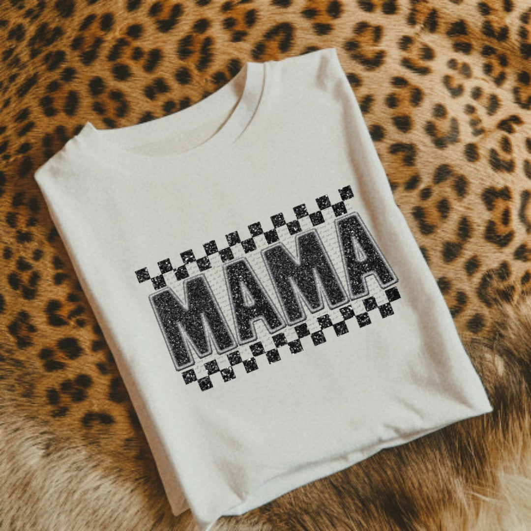 Mama glitter affect checkered  22275  DTF transfer