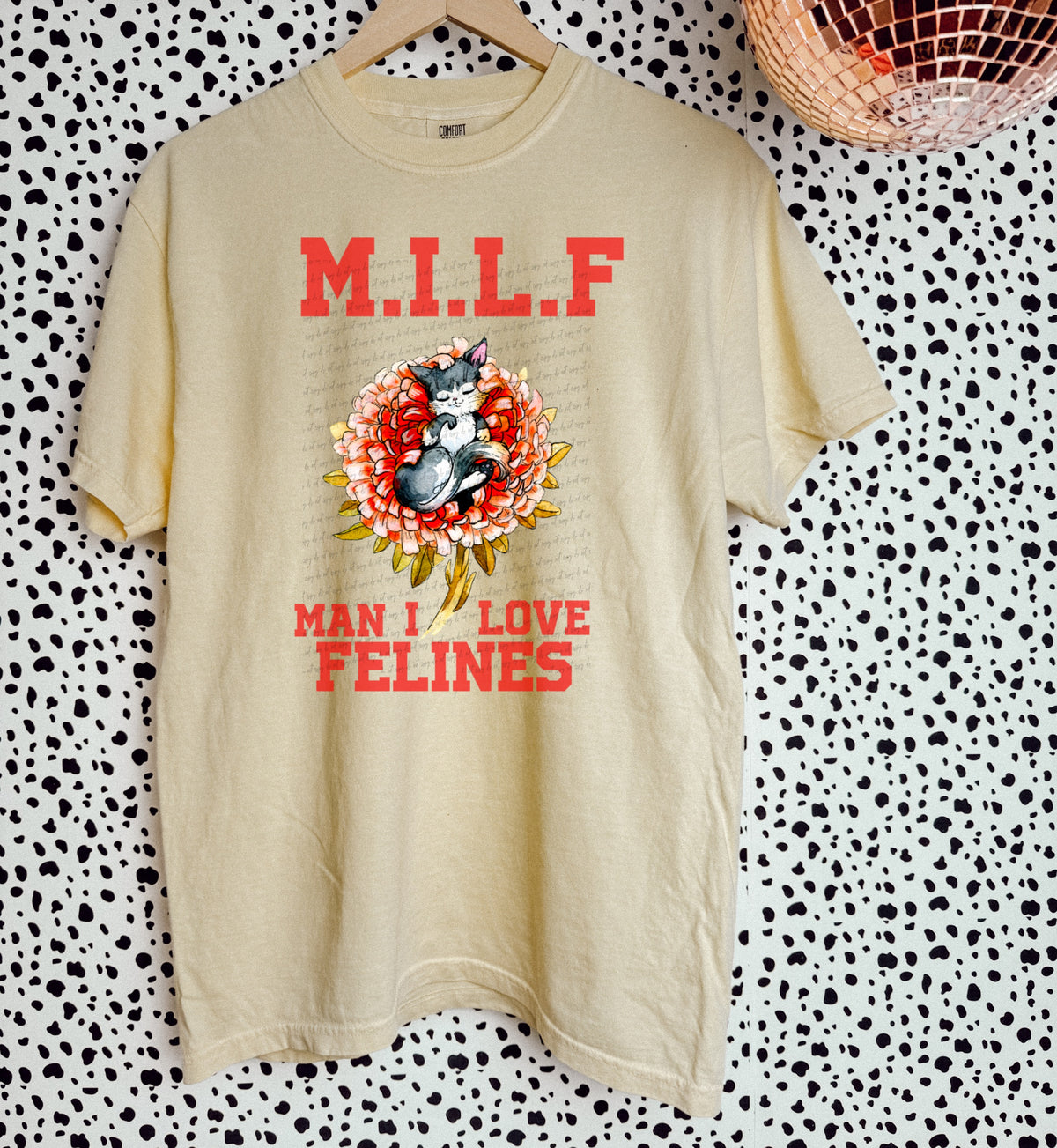 MILF man i love felines orange 22309 DTF transfer