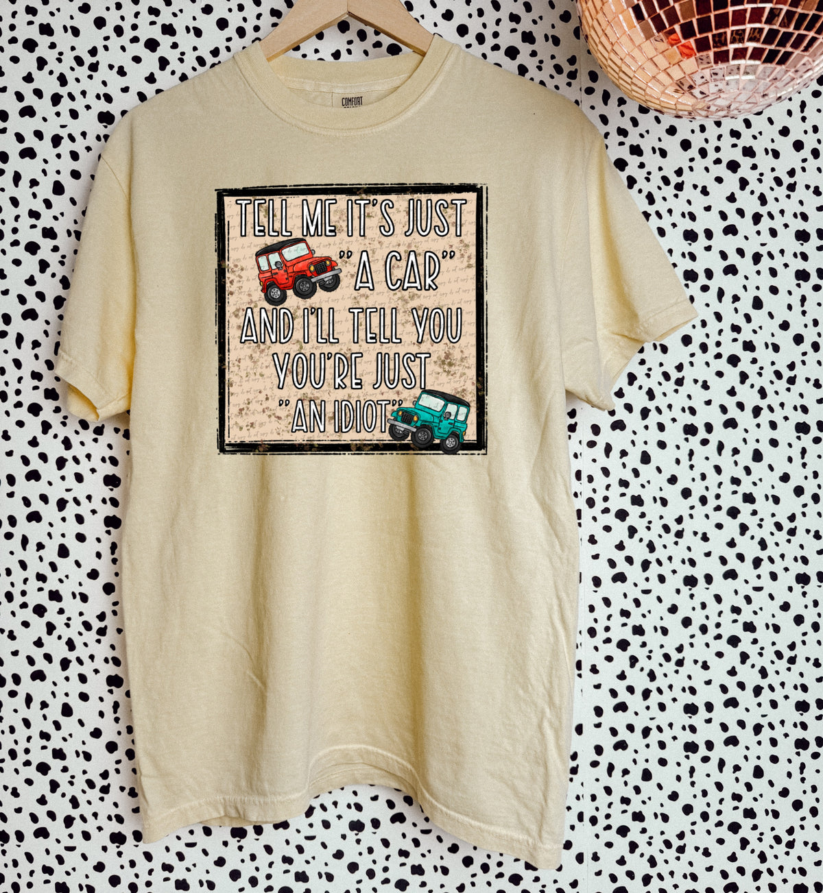 Tell me its just a car and ill tell ypu youre just an idiot 22312 DTF transfer