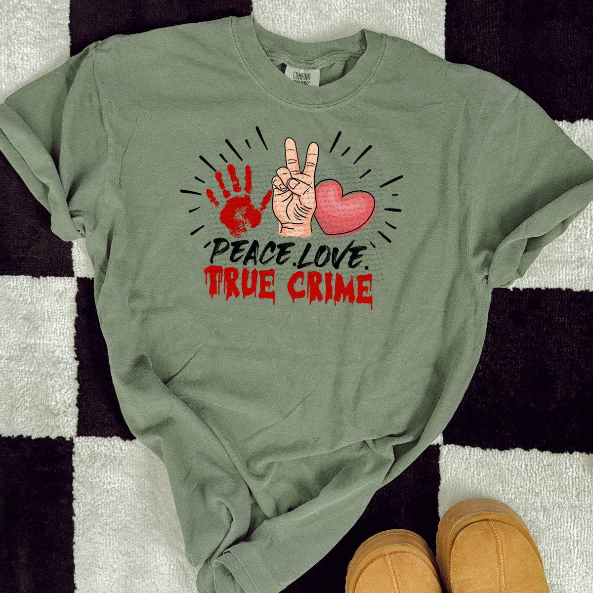 Peace love true crime 22296 DTF transfer