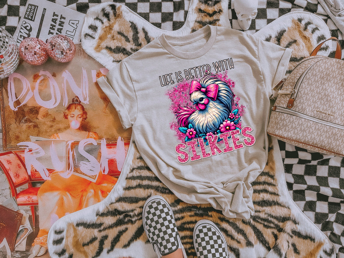 Life is better with silkies sequin 22330 DTF transfer