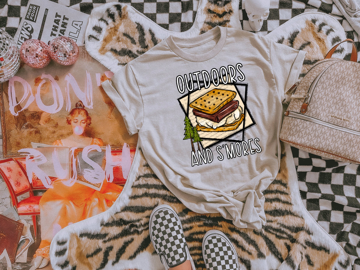 Outdoors and smores smore in square 22331DTF transfer