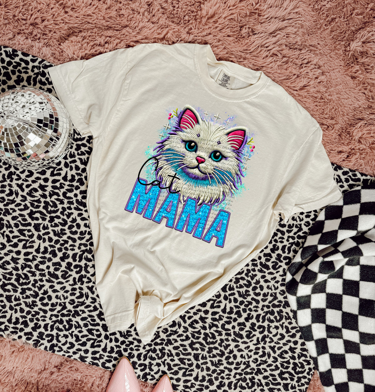 Cat mama sequin 22336 DTF transfer