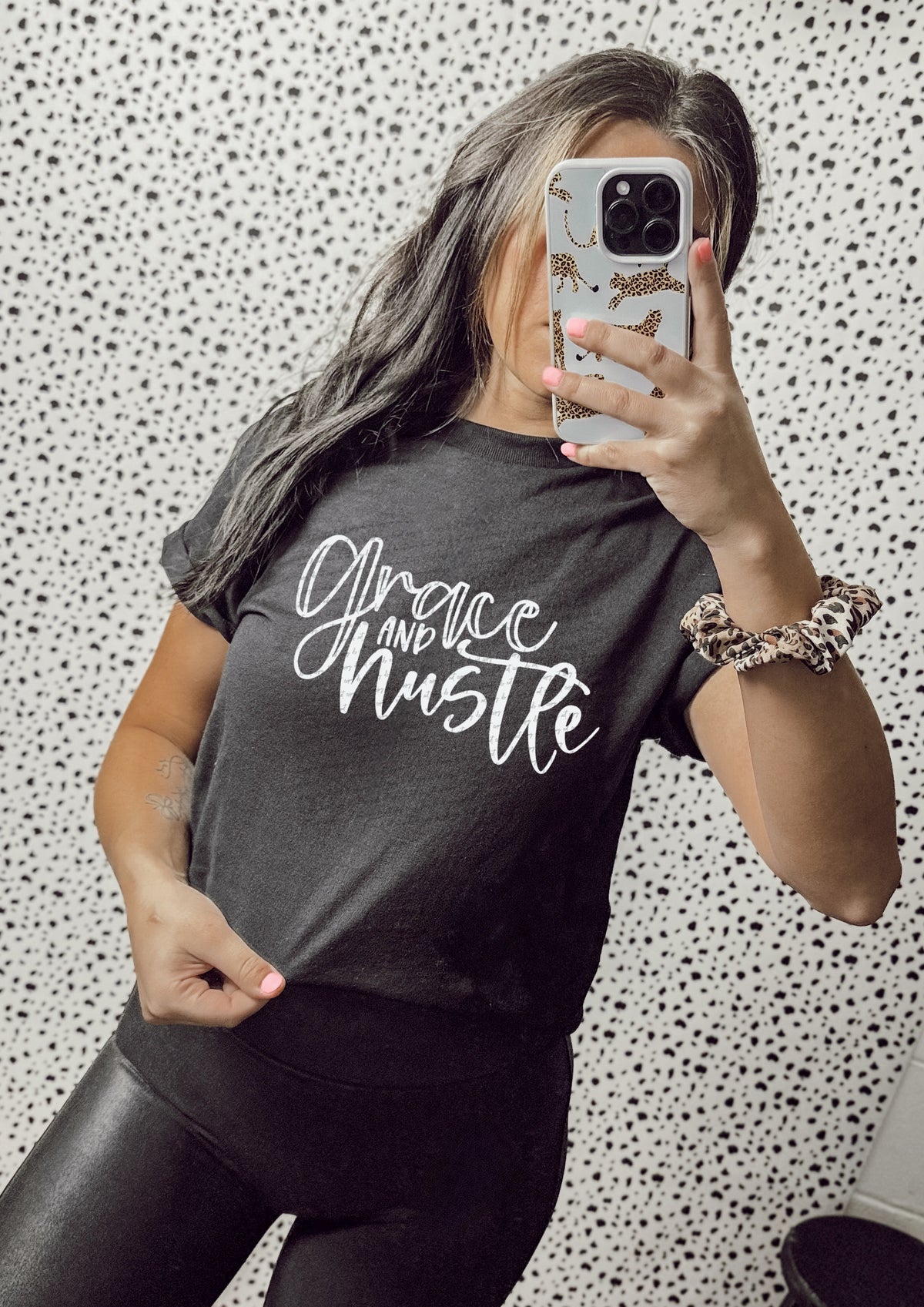 Grace and hustle WHITE DTF
