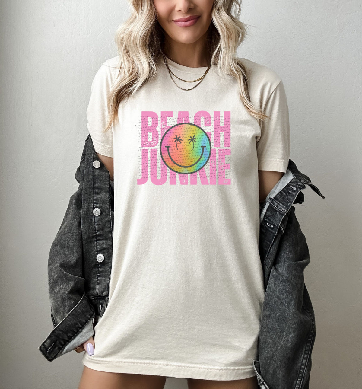 Beach junkie smiley 22380 DTF transfer