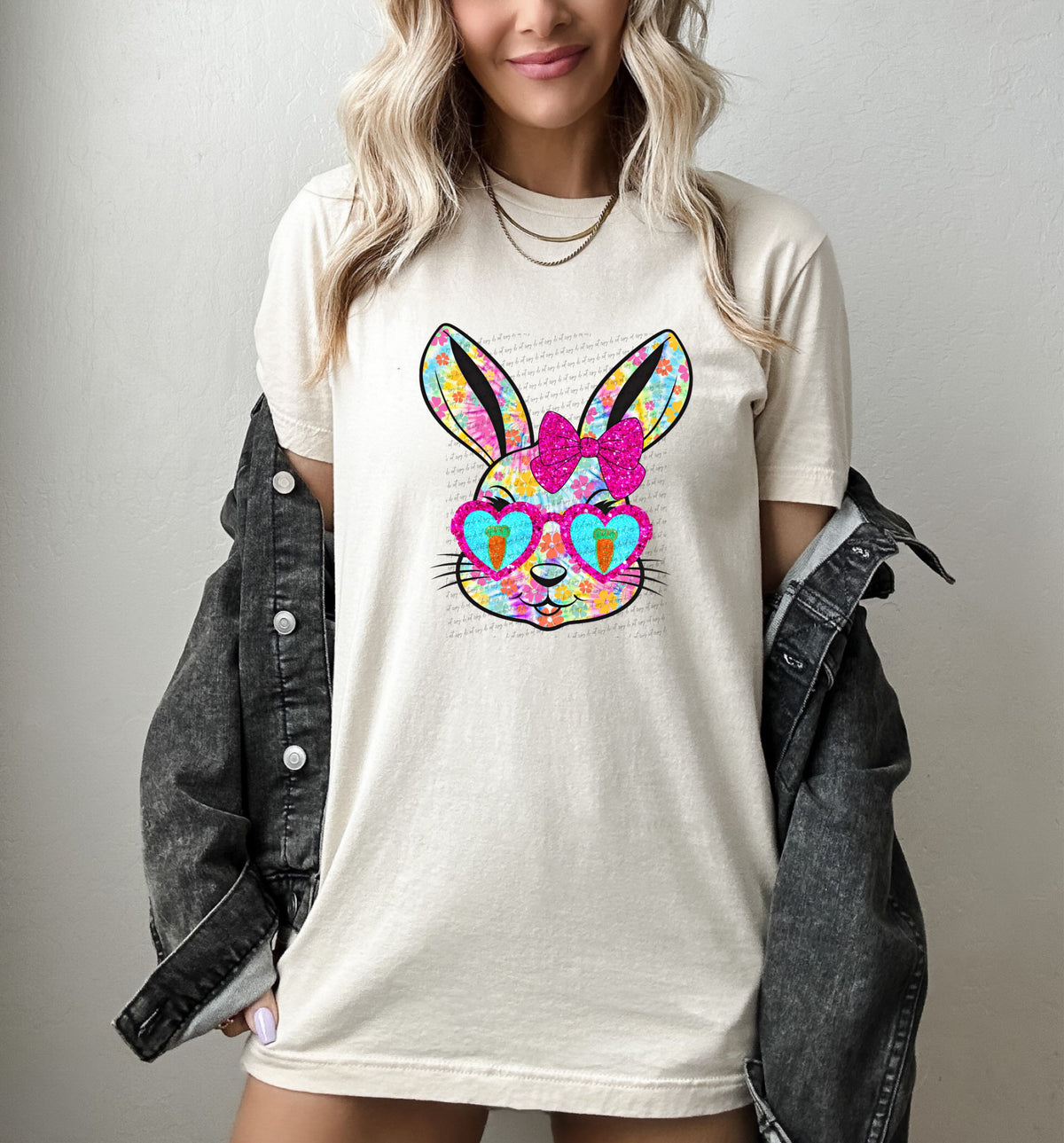 LF bunny with glasses 22383 DTF transfer