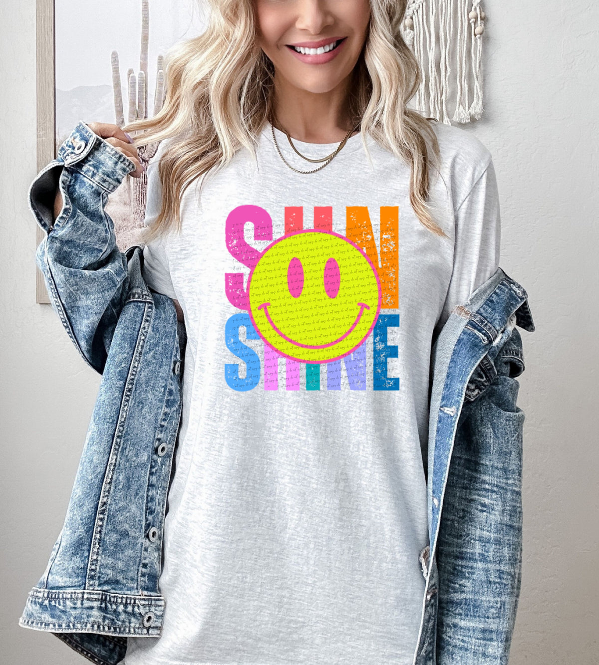 Sun shine colorful smiley 22393 DTF transfer