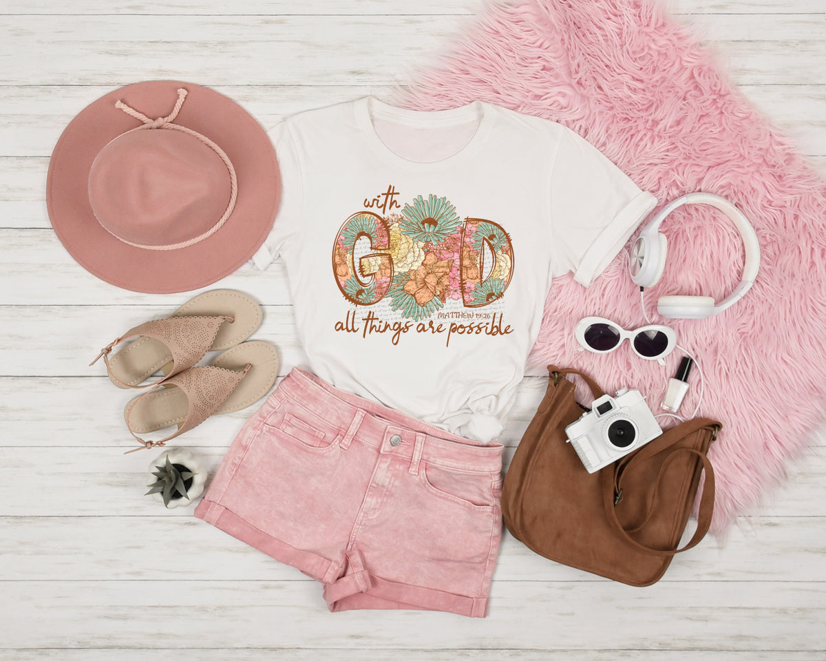 With God all things are possible muted colors 22415 DTF transfer